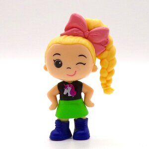 JoJo Siwa Mini Doll Figure 2.5" Collectible 2021 Pink Bow Unicorn Green Skirt